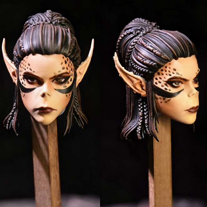 1/12 Baldur&rsquo;s Gate 3 Female Head Carving For 6&Prime; Romankey Crazy Figure Body