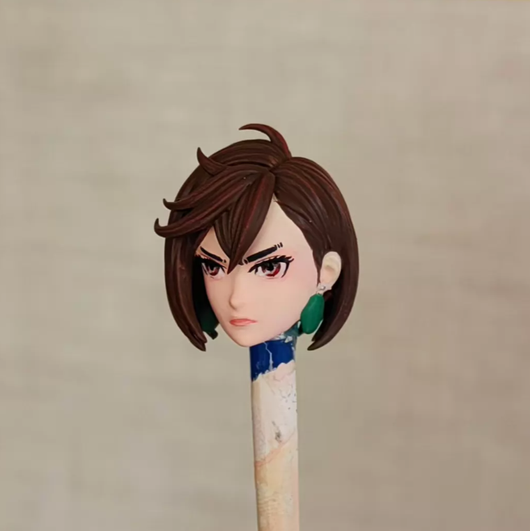 Painted 1/12 DAN DA DAN Ayase Momo Head Carving For 6″ Romankey Figure Body