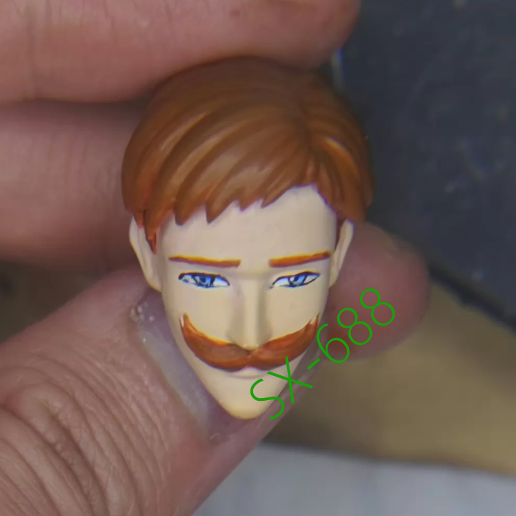 New 1/12 The Seven Deadly Sins Escanor Head Carving for 6" Romankey Big Guy Body