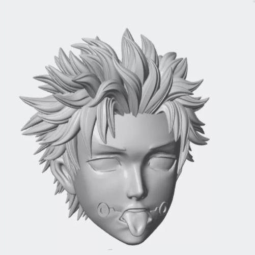 Custom1/12 Scale Unpainted Jujutsu Kaisen Inumaki Toge Head Sculpt for 6”Body