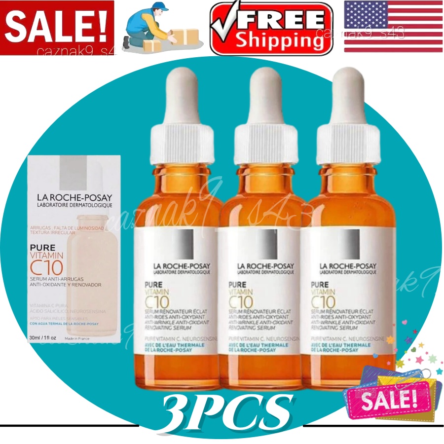 3PCS | 'La-Roche-Posay Pure-Vitamin C10 Face-Serum Skin Care- new in box- USA