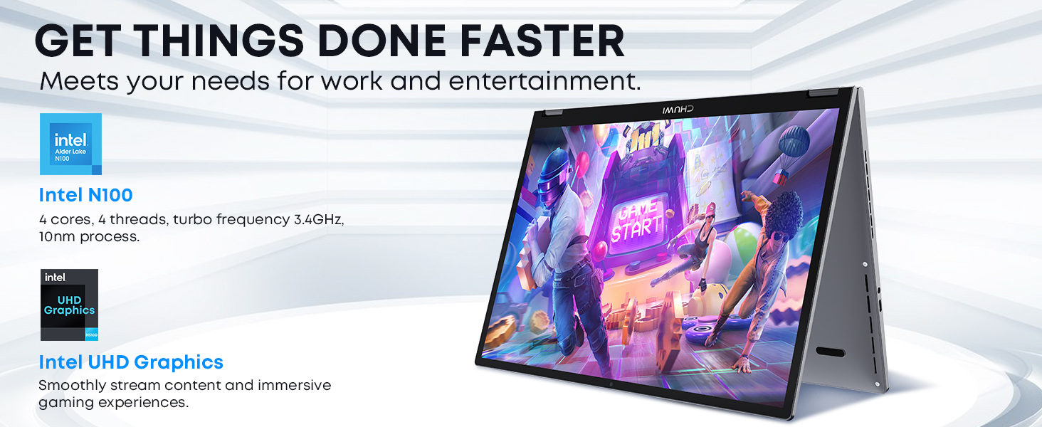 CHUWI Pink MiniBook X 2-in-1 Touch, 12GB RAM/512GB SSD, Intel N100