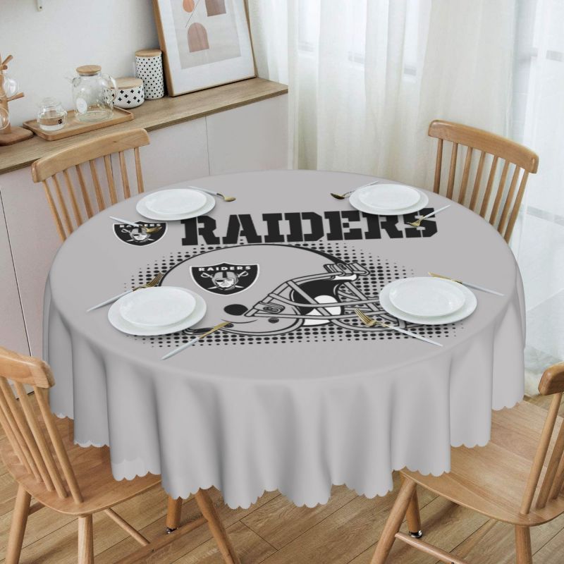 Las Vegas Raiders Tablecloth Home Decoration Round Tablecloth 60in，fans Gift