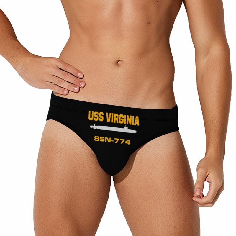 Veterans USS VIRGINIA SSN-774 Men's Swimming Trunks Men's Beach Swim Shorts