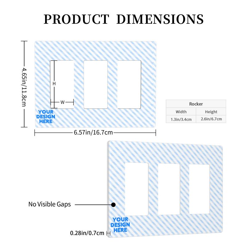 Custom made  triple switch panel with personalized printing