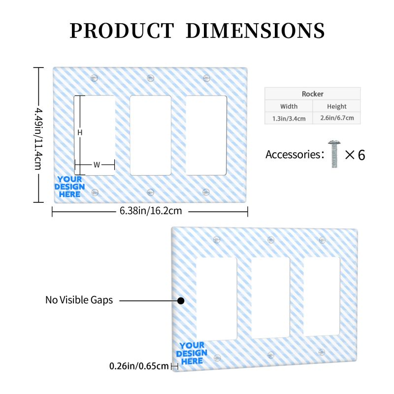 Custom made  triple switch panel with personalized printing