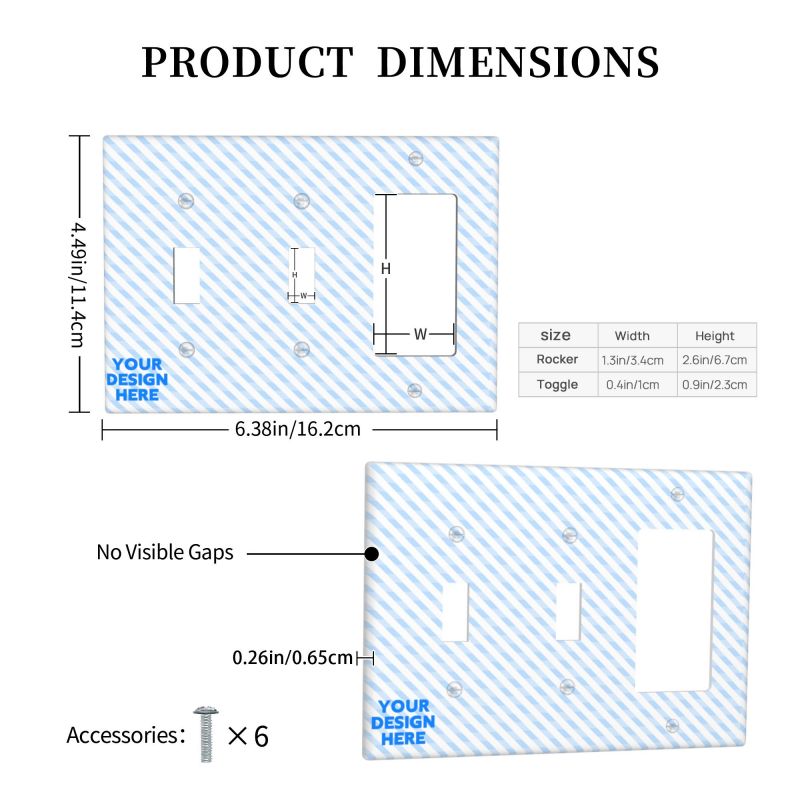 Custom made  triple switch panel with personalized printing