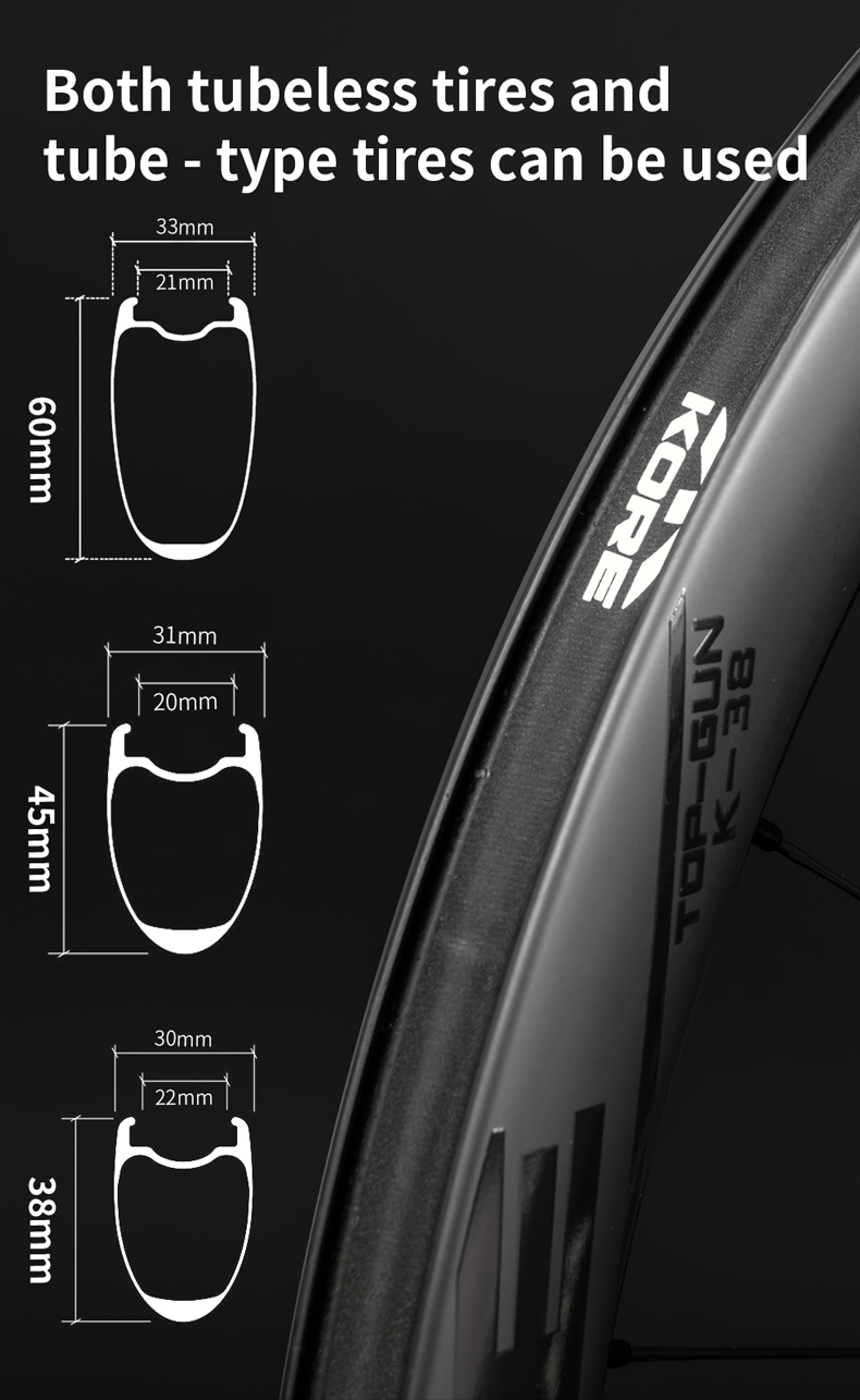 Ultraléger 23mm large 700C route carbone vélo pneu/tubulaire jante disque/v- ein 38/50/60mm profondeur vélo roue Rim16-36H UD 3K 12K  18