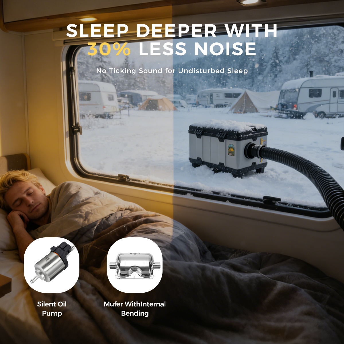 Silent operation for undisturbed sleep