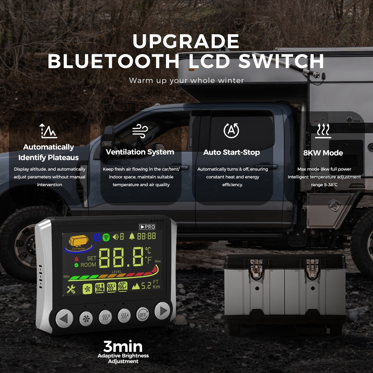 Bluetooth LCD control panel with smart features