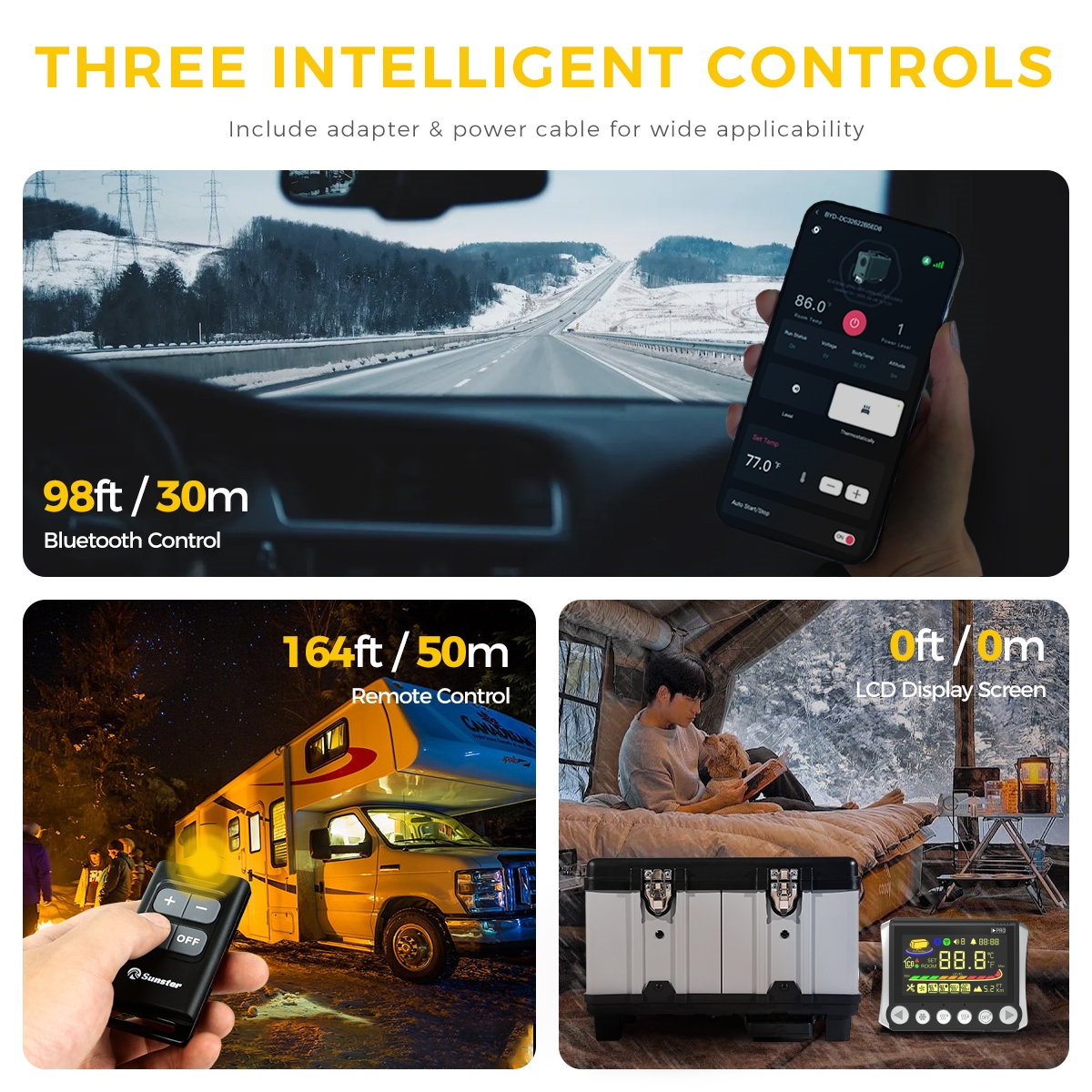 Three intelligent control methods: App, Remote, LCD