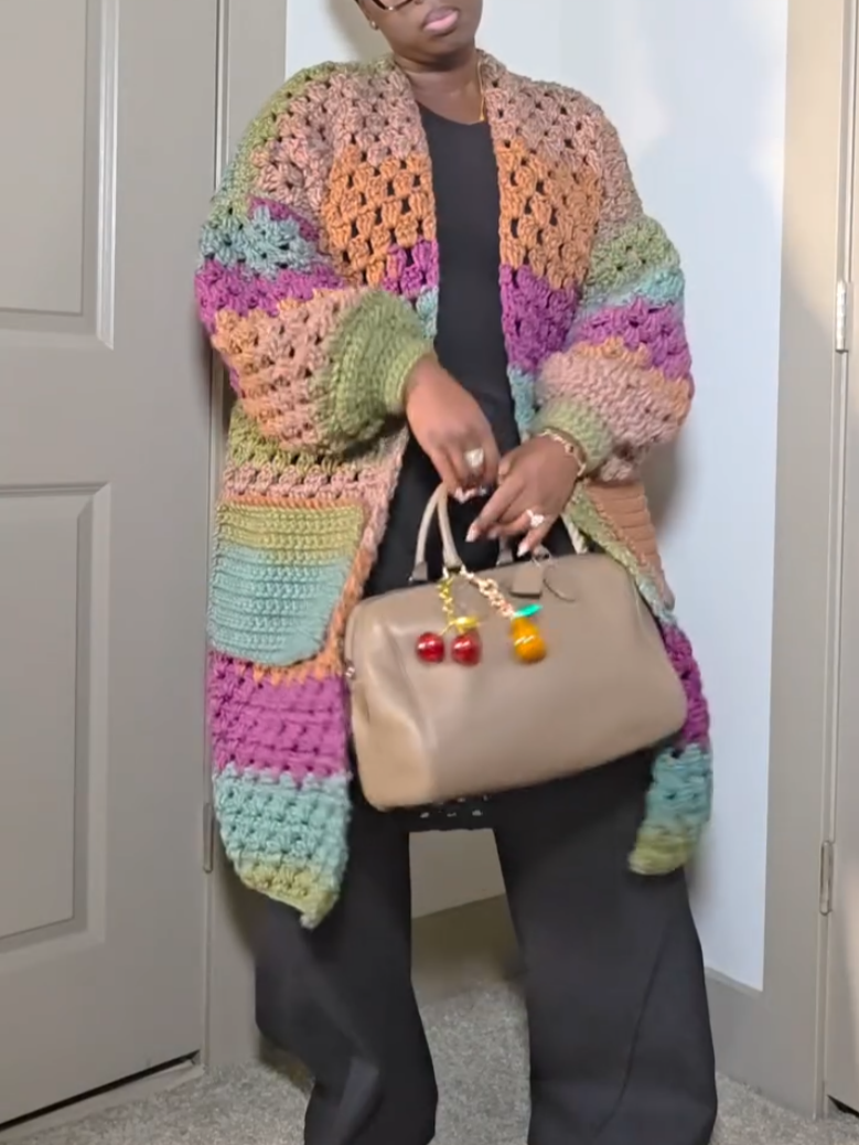 Elegant Colorful Knitted Jacket