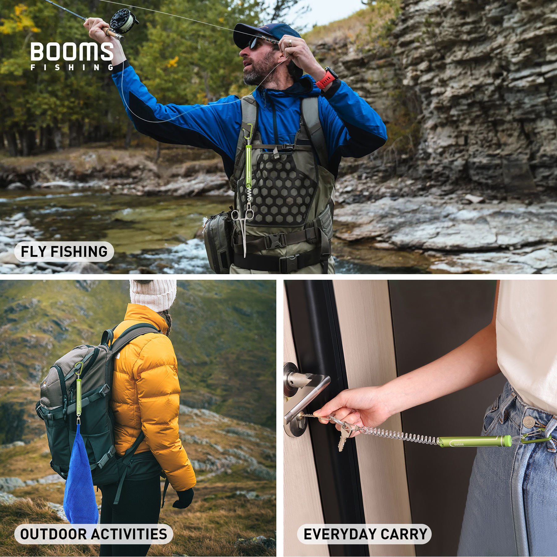 Description Picture 3 of itemBooms Fishing T09 Tubular Buckle Scalable Elasticity Safety 80CM Lanyard For Outdoor Fishing Retention Rope Tool Accessories